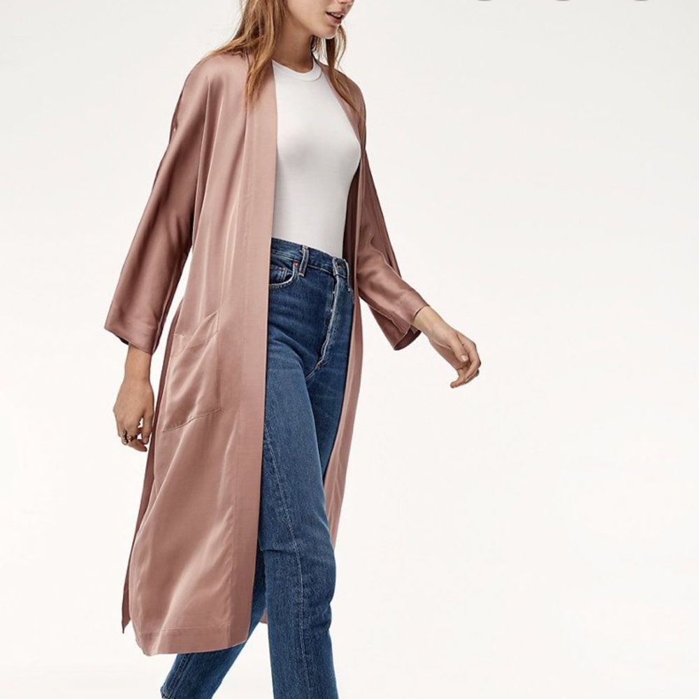 COPY - Aritzia Durante Robe beautiful satin jacket